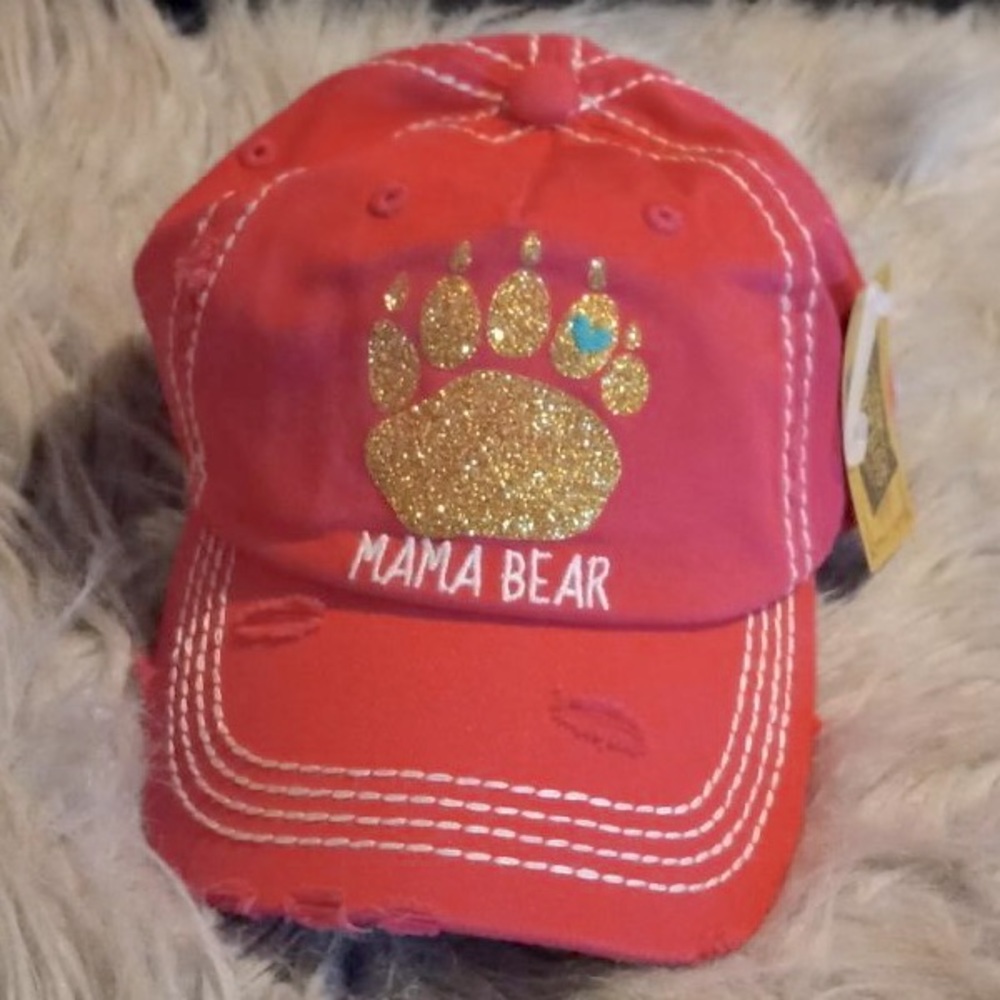 Vintage baseball cap with Mama Bear detail. coool!